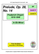 Chopin Prelude Opus 28 No 14 Key Map Tablature