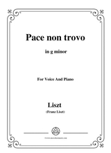 Liszt Pace Non Trovo In G Minor For Voice And Piano