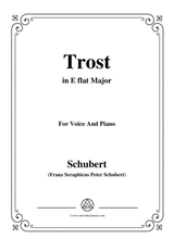 Schubert Trost In E Flat Major For Voice Piano