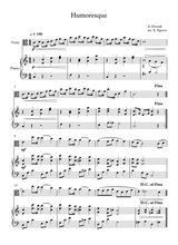 Humoresque Antonin Dvorak For Viola Piano