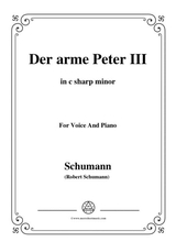 Schumann Der Arme Peter 3 In C Sharp Minor For Voice And Piano