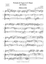 Bach Prelude Fugue In E Major Bvw854 Flute Viola Cello Score And Parts