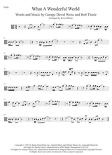What A Wonderful World Easy Key Of C Viola