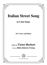 Victor Herbert Italian Street Song In G Flat Major For Voice And Piano