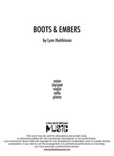 Boots And Embers Voice Clarinet Piano Trio