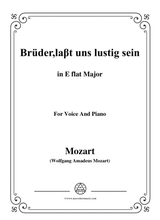 Mozart Brder Lat Uns Lustig Sein In E Flat Major For Voice And Piano