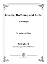 Schubert Glaube Hoffnung Und Liebe Op 97 In D Major For Voice Piano