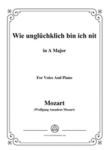 Mozart Wie Unglchklich Bin Ich Nit In A Major For Voice And Piano