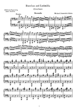 Glinka Russlan And Ludmilla Overture For Piano Duet 1 Piano 4 Hands Pg811