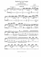 Bach Partita No 3 In E Major Bwv 1006 For Harpsichord Or Piano