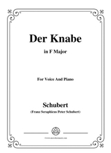 Schubert Der Knabe In F Major For Voice Piano