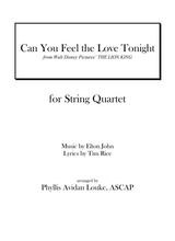 Can You Feel The Love Tonight For String Quartet