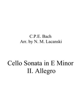 Sonata In E Minor For Cello And String Quartet Ii Allegro
