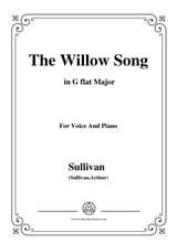Sullivan The Willow Song In G Flat Major For Voice And Piano