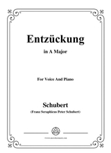Schubert Entzckung In A Major For Voice Piano