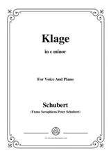 Schubert Klage In C Minor For Voice Piano