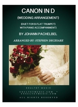 Pachelbels Canon Wedding Arrangement Duet For Bb Trumpet Piano Accompaniment