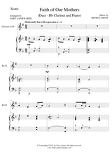 Faith Of Our Mothers Duet Bb Clarinet And Piano Score And Part