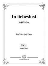 Liszt In Liebeslust In G Major For Voice And Piano