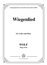 Wolf Wiegenlied For Cello And Piano