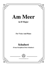 Schubert Am Meer In D Major For Voice And Piano