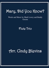 Mary Did You Know Arranged For Flute Trio
