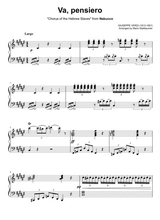 Va Pensiero Chorus Of The Hebrew Slaves Piano Solo Original Key