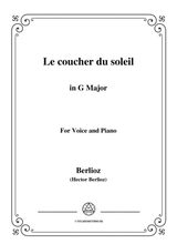 Berlioz Le Coucher Du Soleil In G Major For Voice And Piano