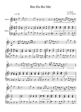 Bist Du Bei Mir Johann Sebastian Bach For Oboe Piano