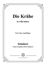 Schubert Die Krhe In E Flat Minor Op 89 No 15 For Voice And Piano
