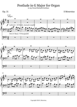Postlude In G Major For Organ Op 31