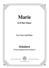 Schubert Marie In D Flat Major For Voice Piano