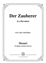 Mozart Der Zauberer In A Flat Minor For Voice And Piano