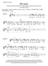 This Town Lead Sheet French Horn