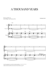 A Thousand Years For Violin Cello And Piano
