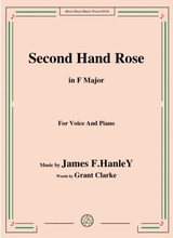 James F Hanley Second Hand Rose In F Major For Voice Piano