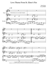 Love Theme From St Elmos Fire Easy Student Teacher Piano Duet G Major