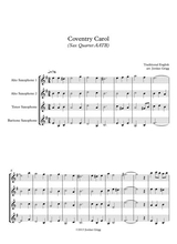 Coventry Carol Sax Quartet Aatb