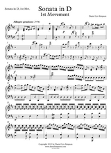 Sonata In D For Piano Solo 1st Mvt
