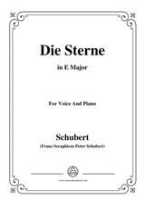 Schubert Die Sterne In E Major D 684 For Voice And Piano