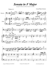 Telemann Sonata In F Major For Bassoon Piano