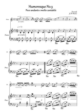Humoresque No 3 A Dvorak Flute And Piano