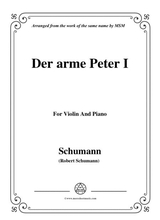 Schumann Der Arme Peter 1 For Violin And Piano