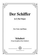 Schubert Der Schiffer Op 21 No 2 In G Flat Major For Voice Piano