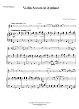 Violin Sonata In A Minor Piano Score Violin Part