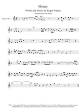 Money Sax Solo In Easy Key Of C Soprano Sax
