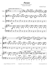 Faur Pavane Op 50 For Piano Quartet