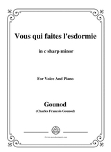 Gounod Vous Qui Faites L Esdormie In C Sharp Minor For Voice And Piano