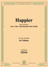 Happier In F Minor For Voice And Piano