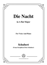 Schubert Die Nacht In A Flat Major D 358 For Voice And Piano